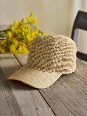 Wyeth Natural Straw Crochet Baseball Cap